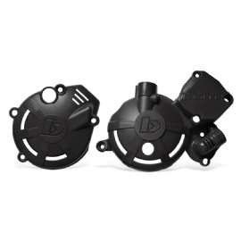 PROTETOR DAS TAMPAS DO MOTOR MXF 250 TSX ATE 2025 PRETO   BIKER
